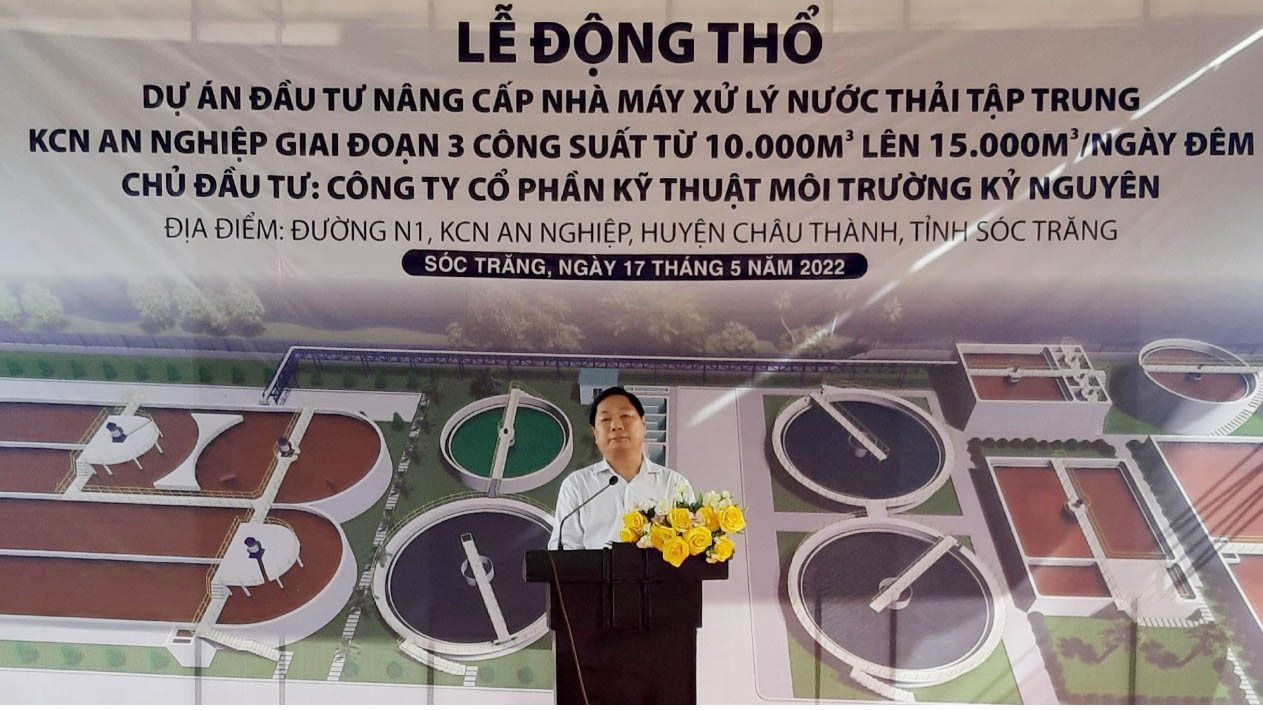 Ông Lâm Hoàng Nghiệp, Phó Chủ tịch UBND tỉnh Sóc Trăng phát biểu tại buổi lễ